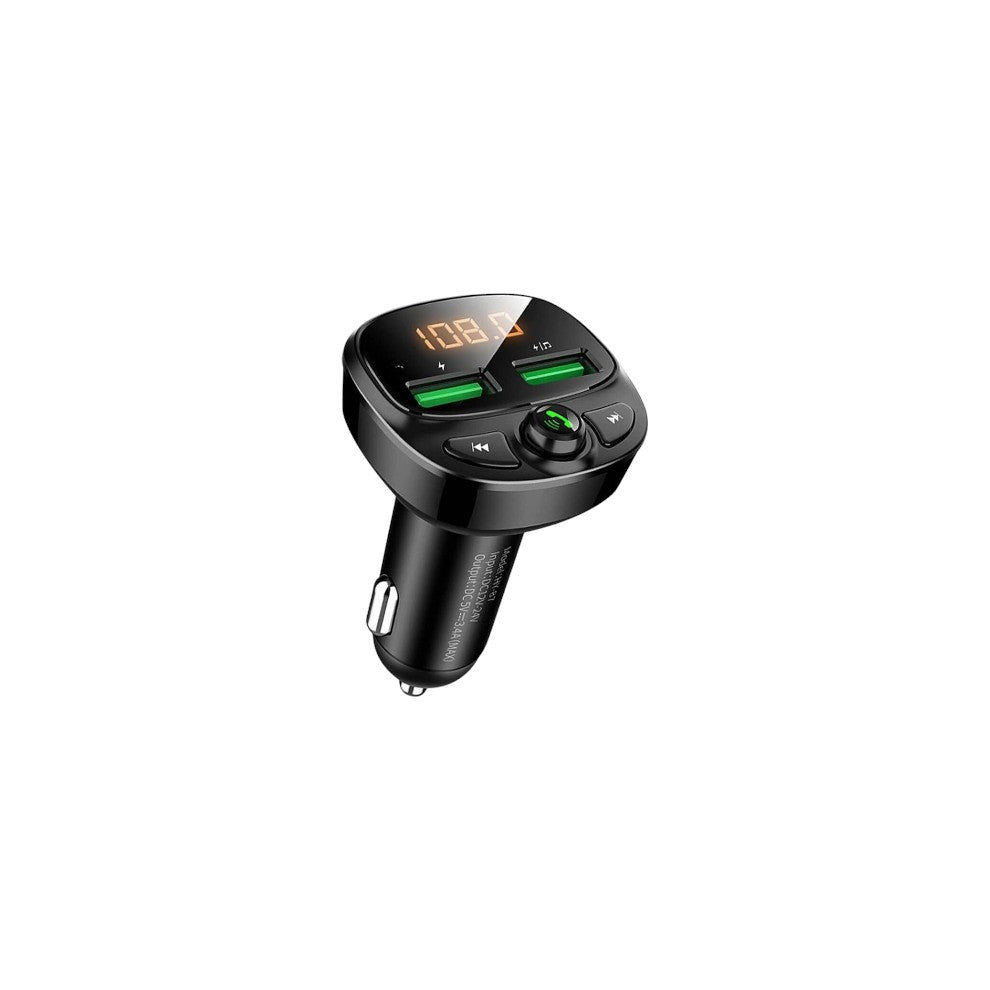 Budi Bluetooth FM Transmitter, Car Radio Audio Adapter MP3 Player Handsfree Car Kit with Dual USB Ports